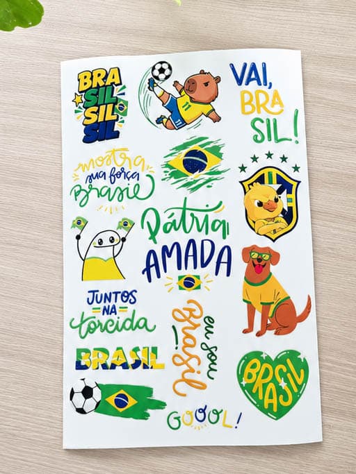 Cartela Adesivos DTF UV COPA 2026