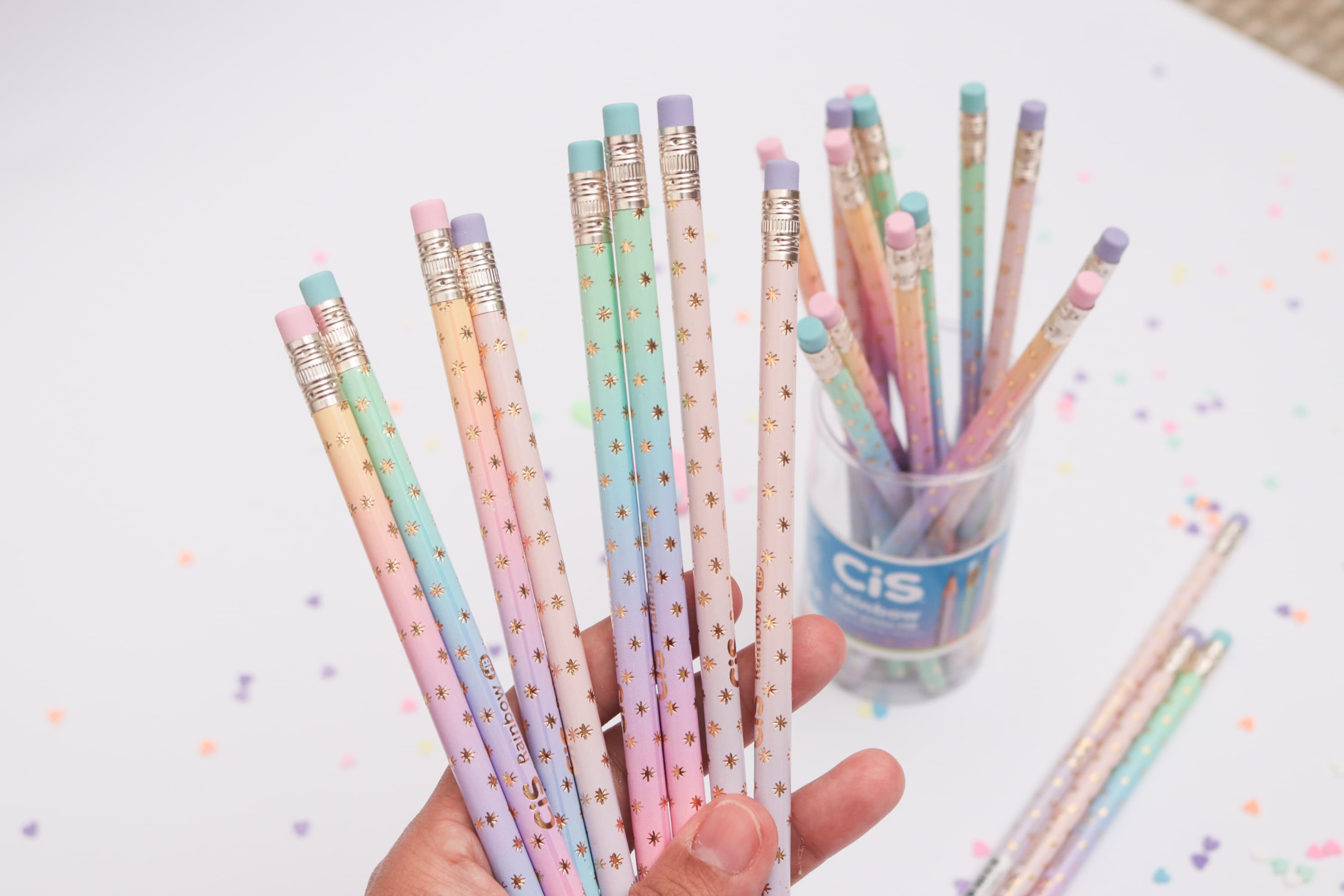 Lápis CIS Rainbow detalhes metalizados 