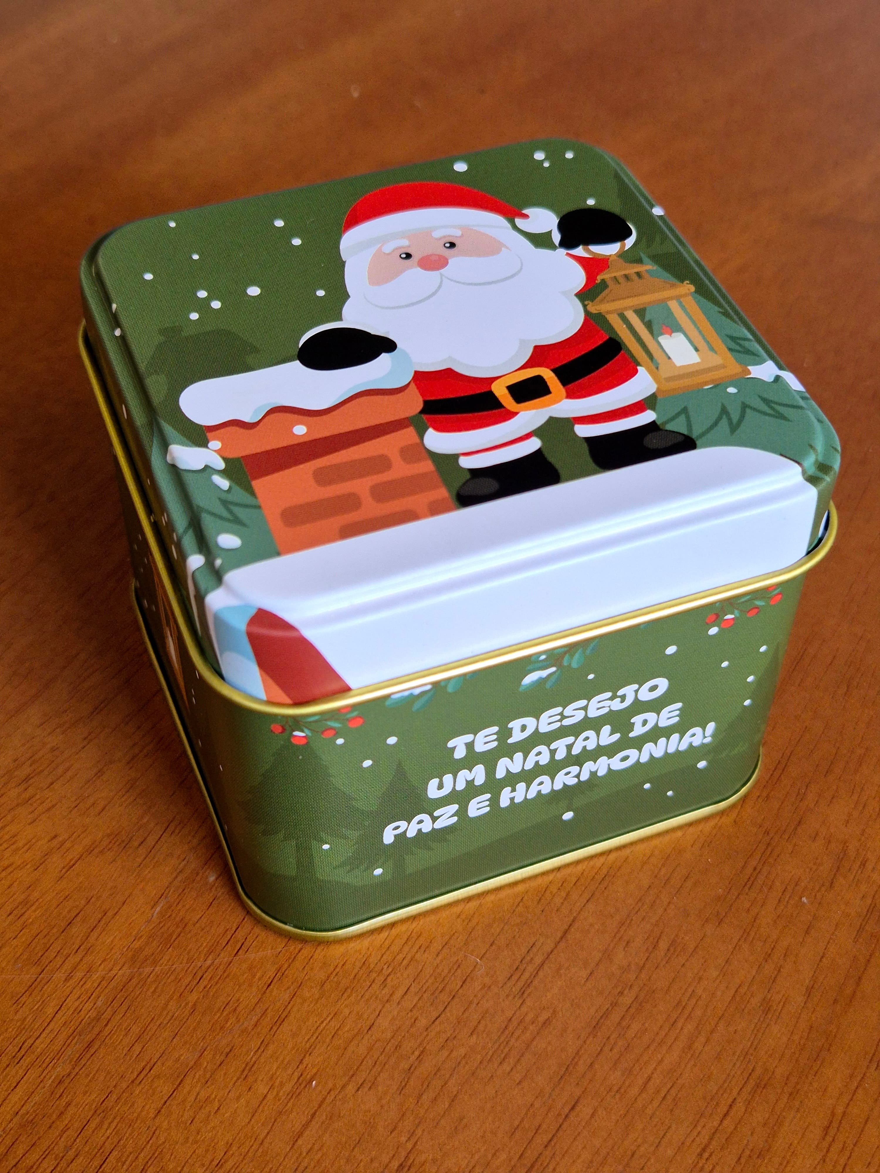Lata Natal com 18 imãs 5x5cm - OPÇÃO 2