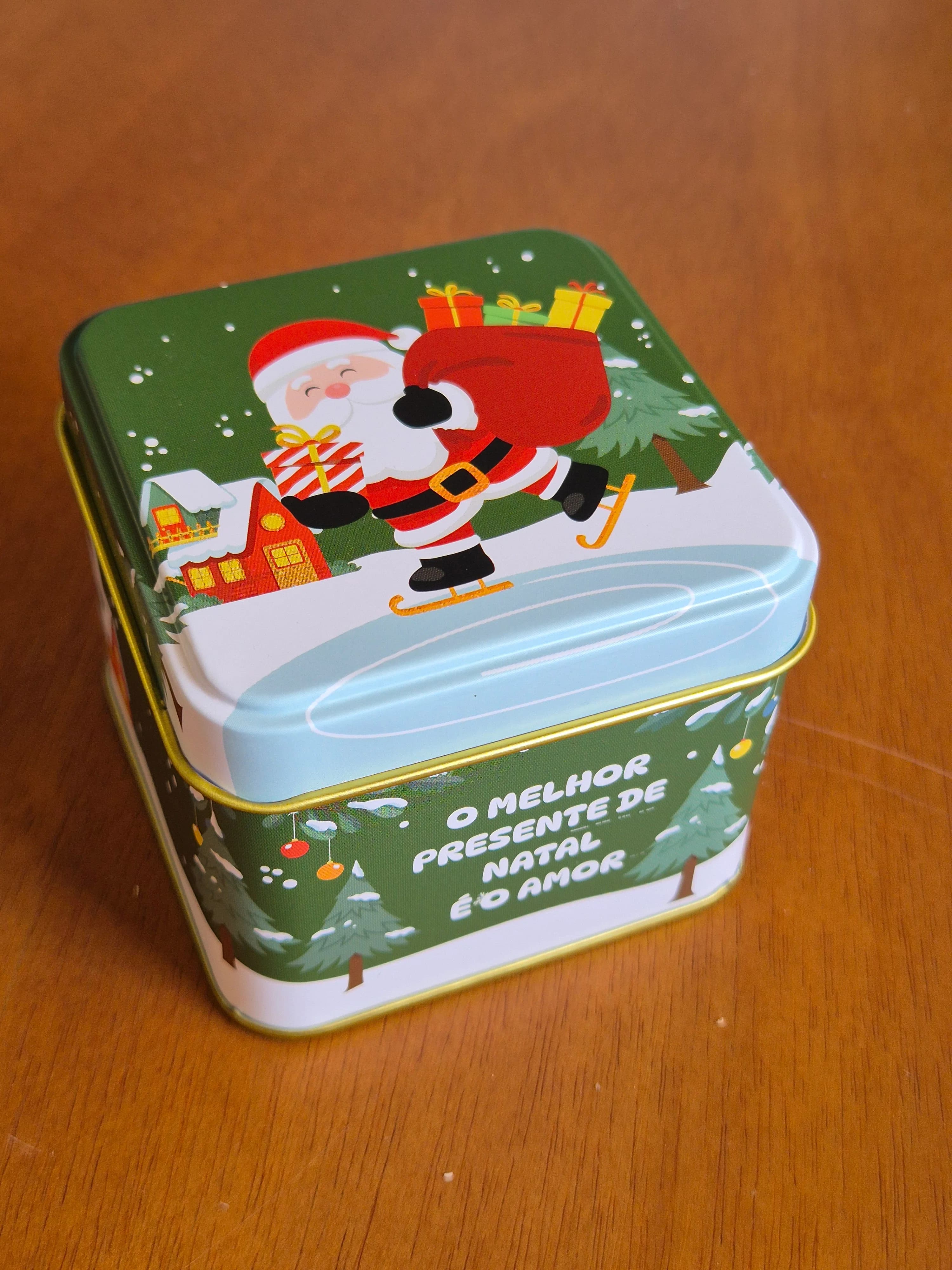 Lata Natal com 18 imãs 5x5cm - OPÇÃO 3