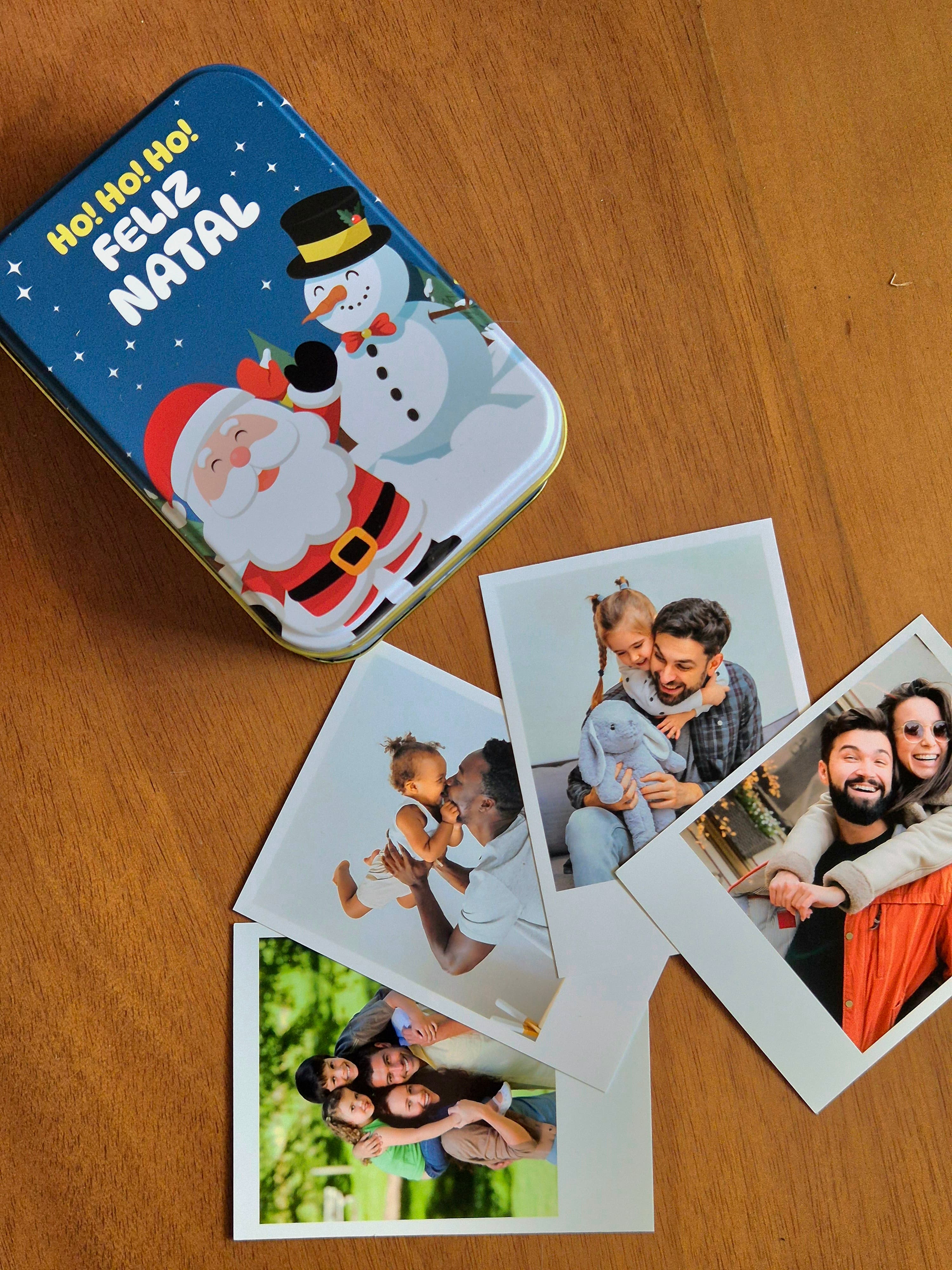 Lata Natal com 10 fotos Polaroid - OPÇÃO 1