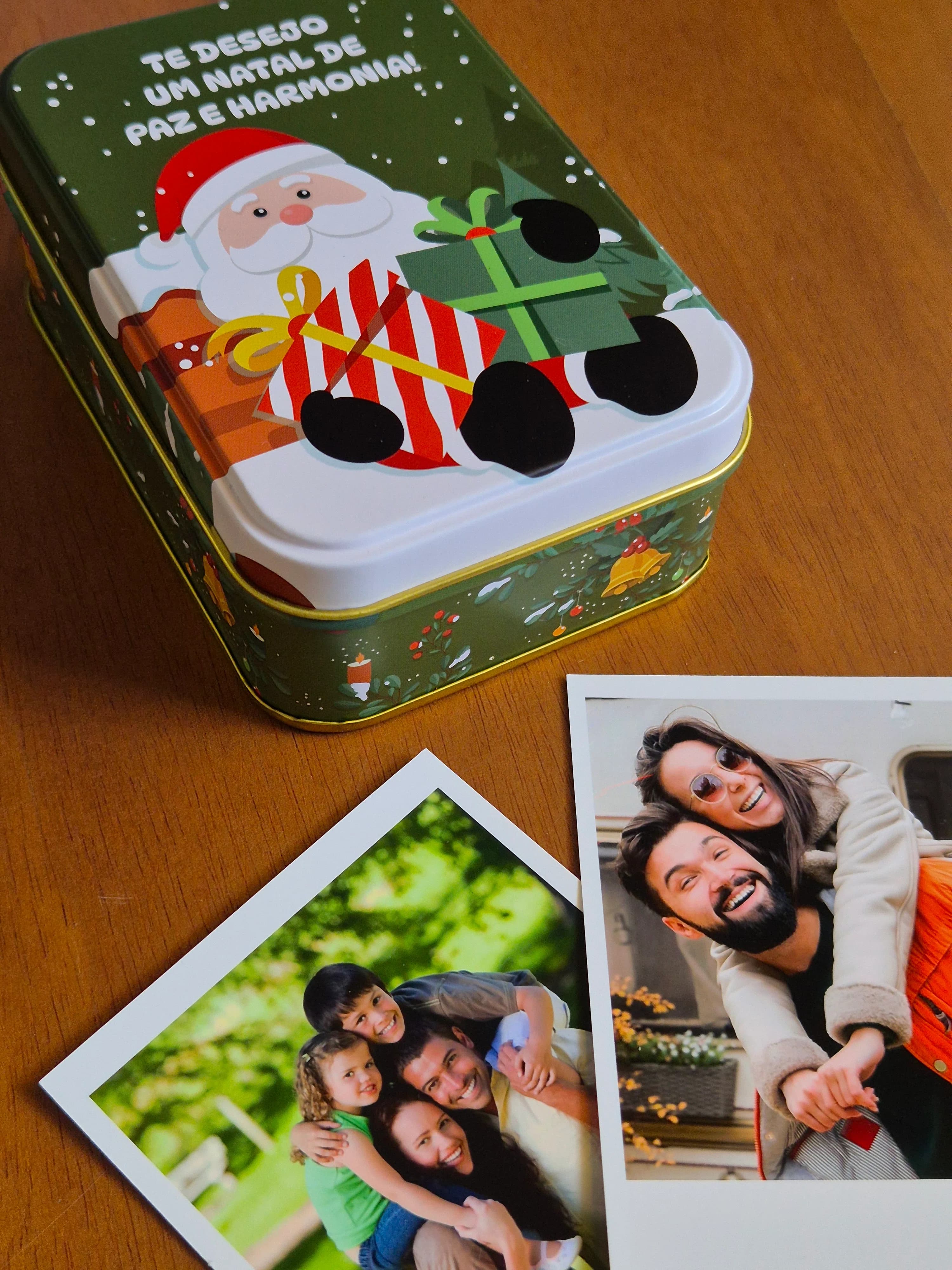Lata Natal com 10 fotos Polaroid - OPÇÃO 2